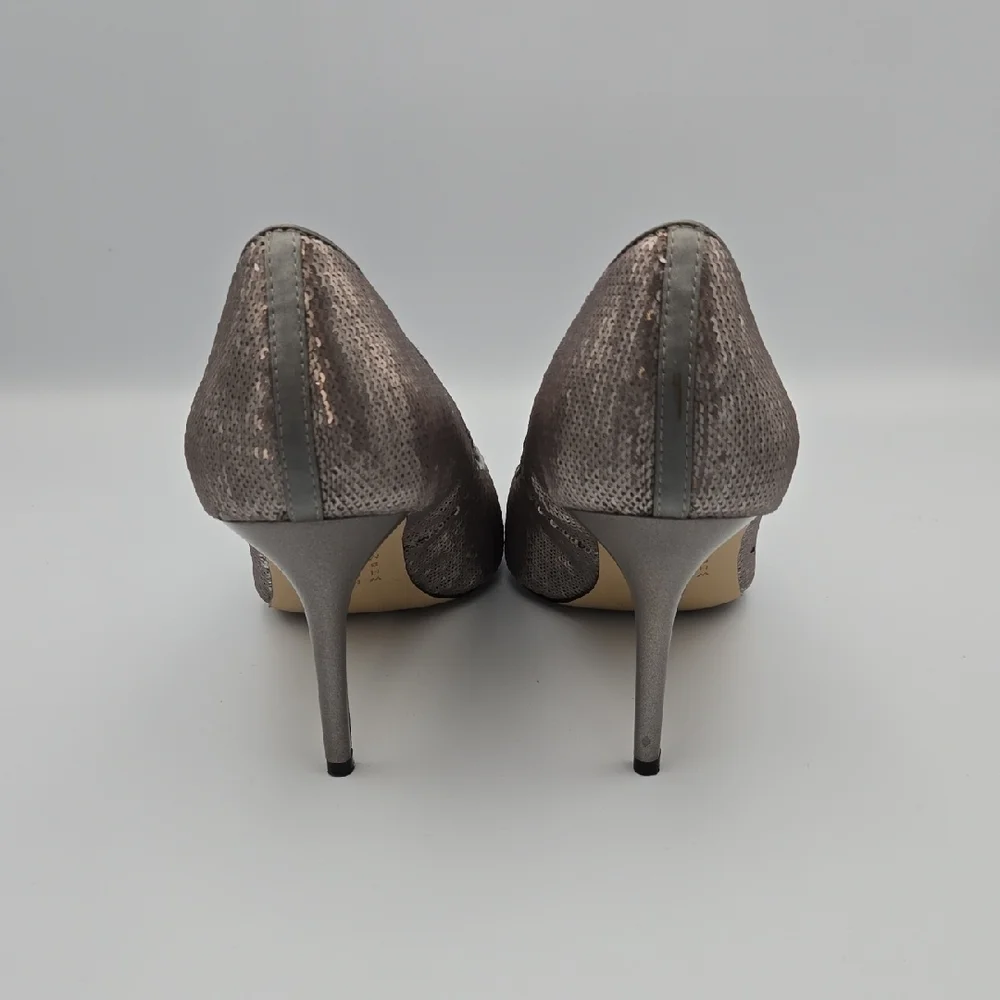 White House Black Market Gracelynn Hematite Sequin Heel, Size 9